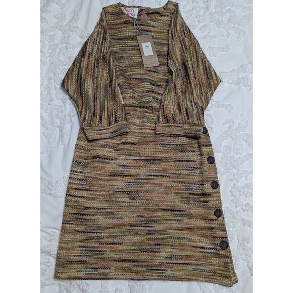 🌸 Fresh Karma Knit Dress or Tunic with Butterfly Patch Size M - Picture 1 of 6